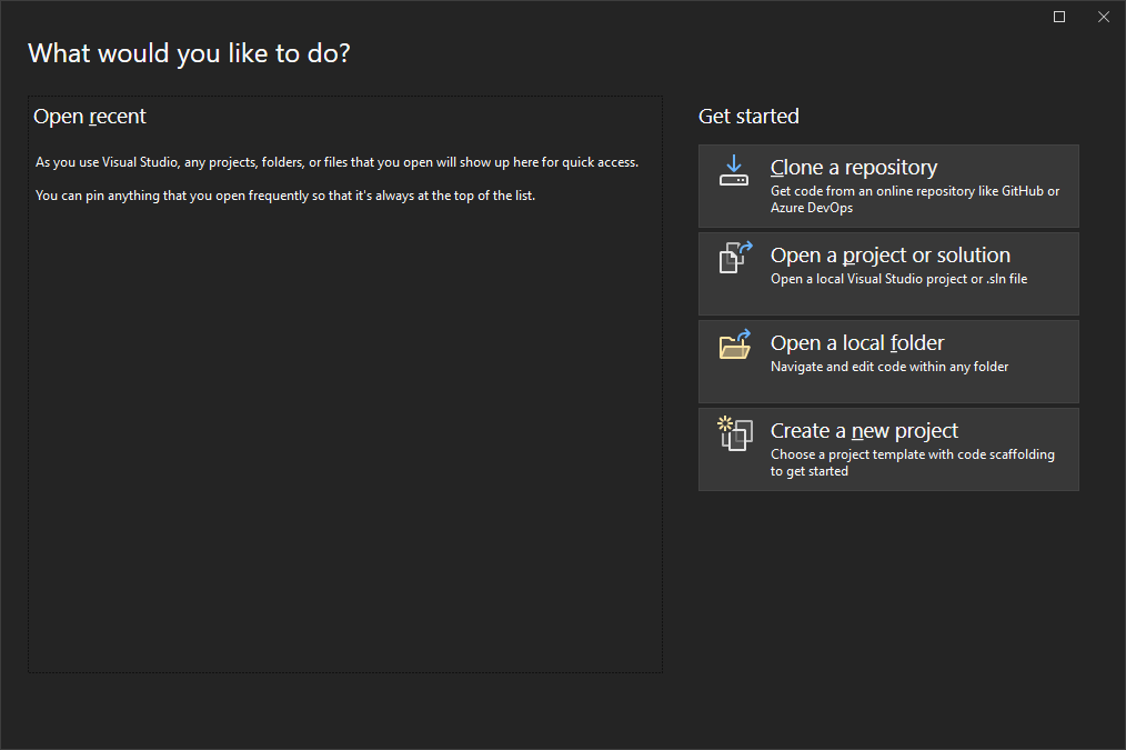 Креирање Visual Studio пројекта