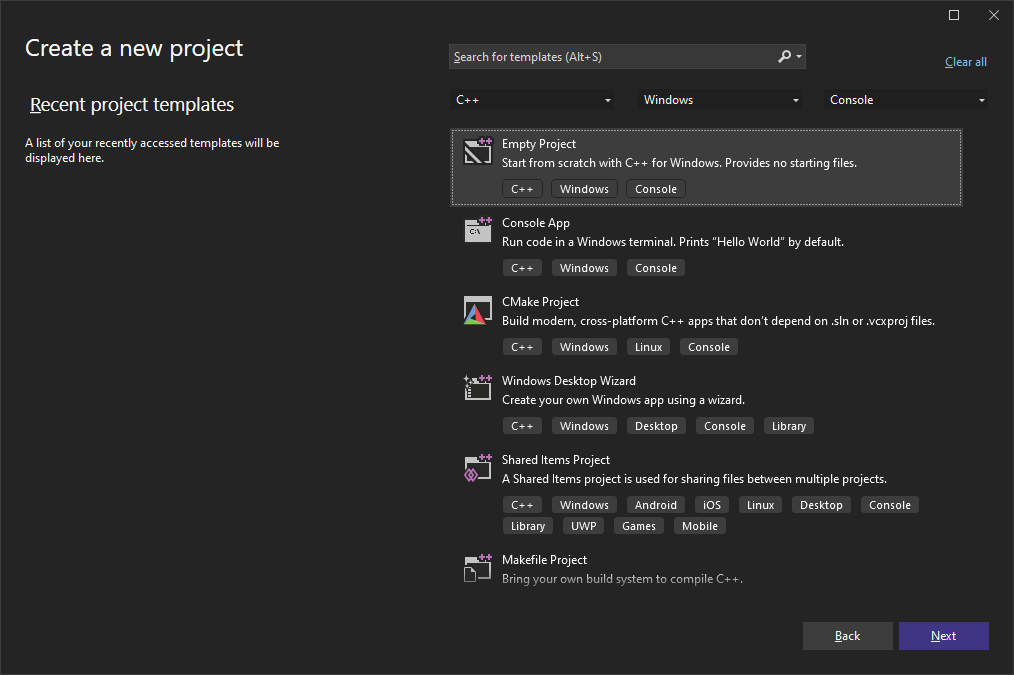 Креирање Visual Studio пројекта