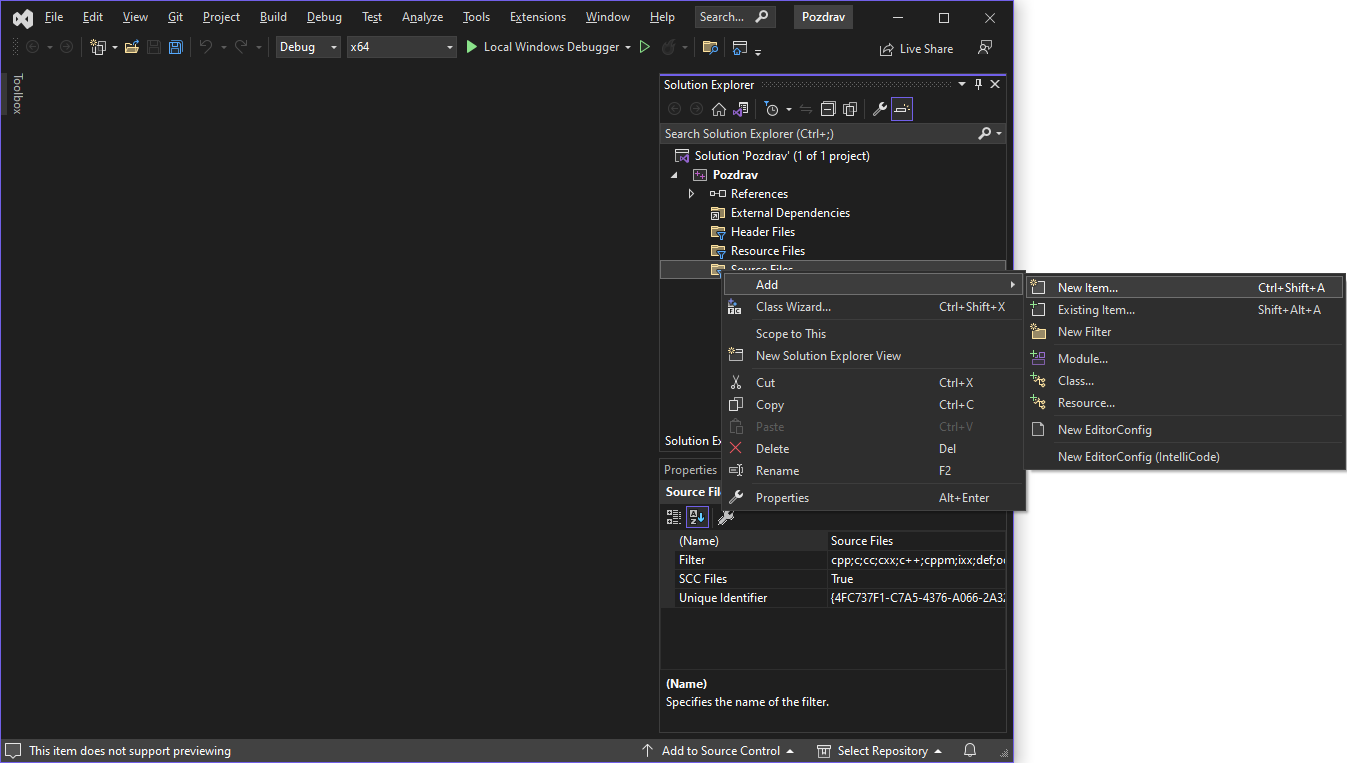 Креирање Visual Studio пројекта