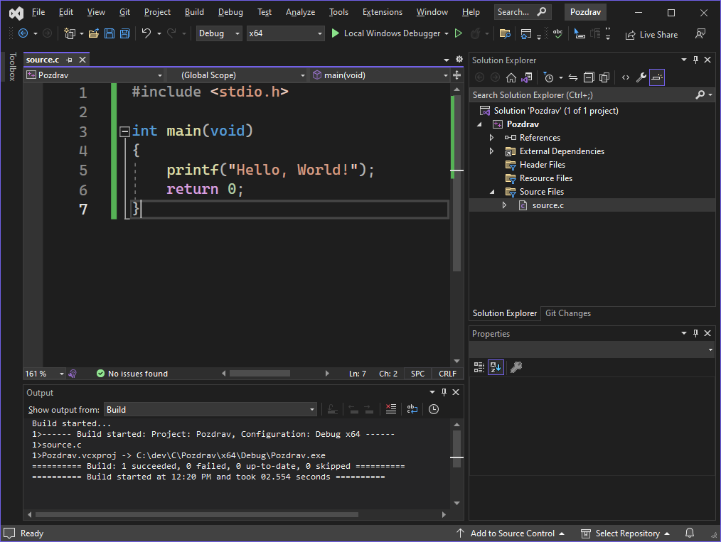 Креирање Visual Studio пројекта
