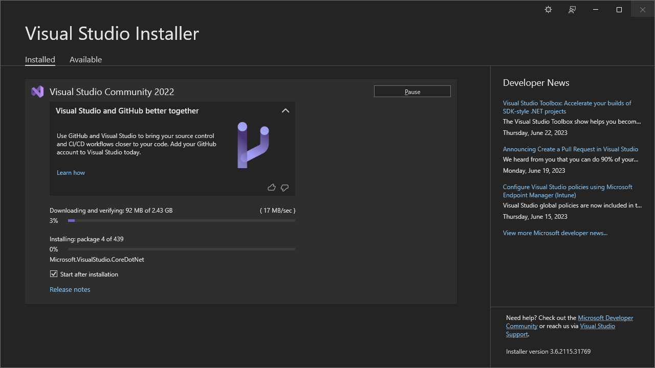 Visual Studio Installer