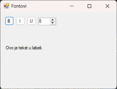 Форма са контролама
