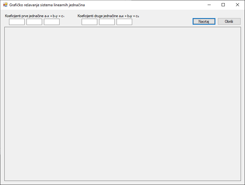 UI апликације за решавање система линеарних једначина