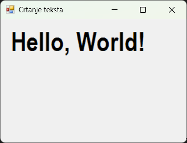 Цртање текста на координатама