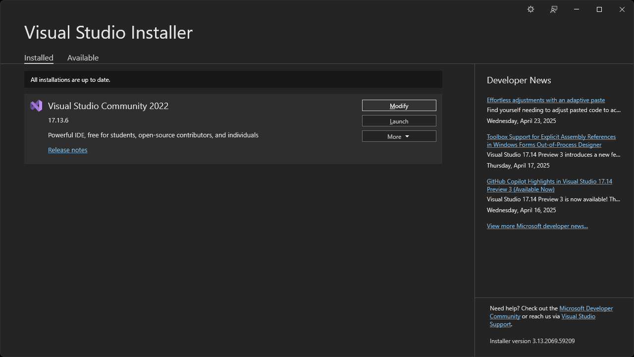 Visual Studio Installer