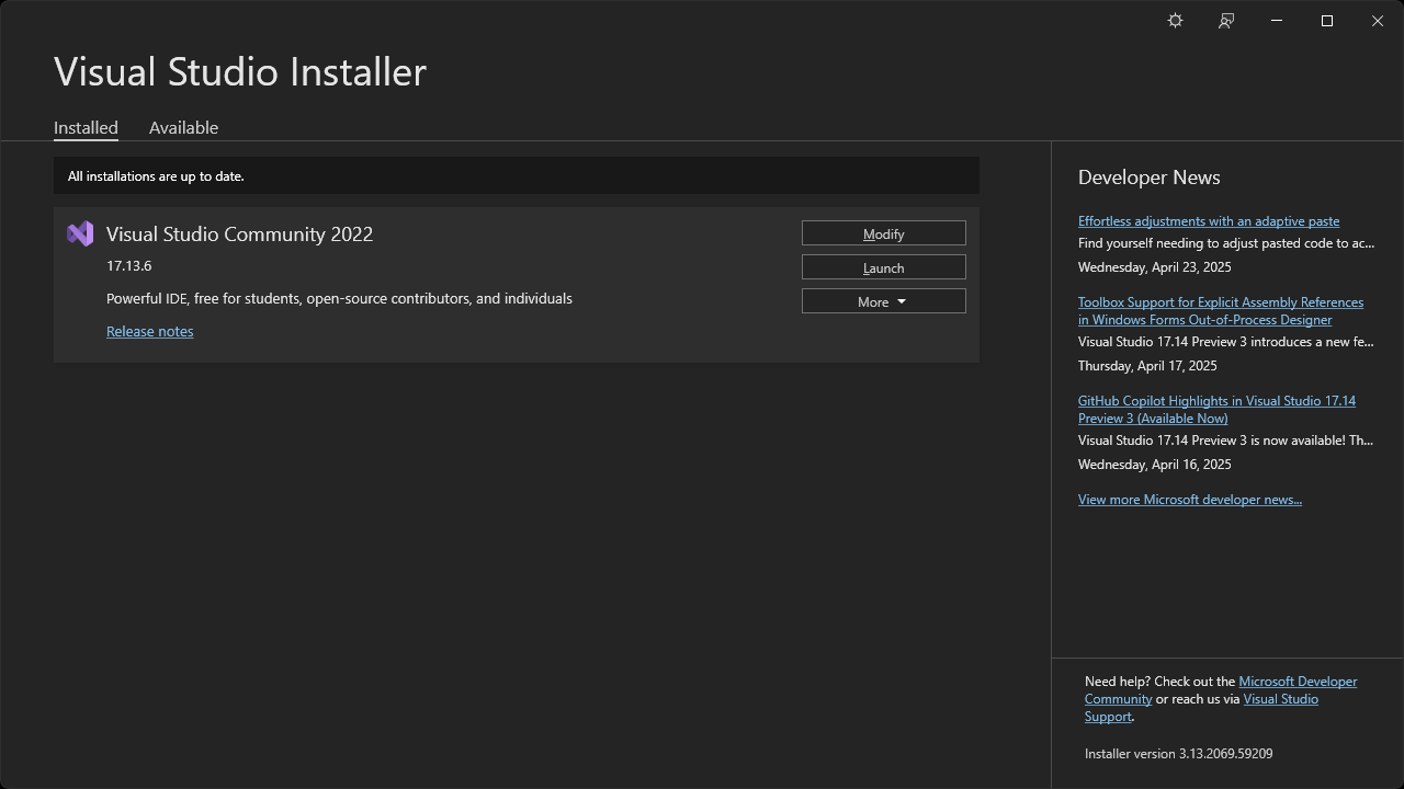 Visual Studio Installer